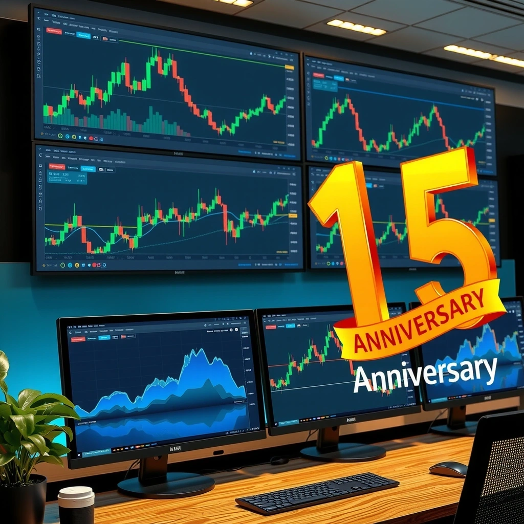 Trading platform interface showing 15 years of innovation